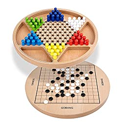 WEROCK Chinese Checkers & Gobang (Five in a Row) 2 in 1 Traditional Strategy Board Game for Family and Party 